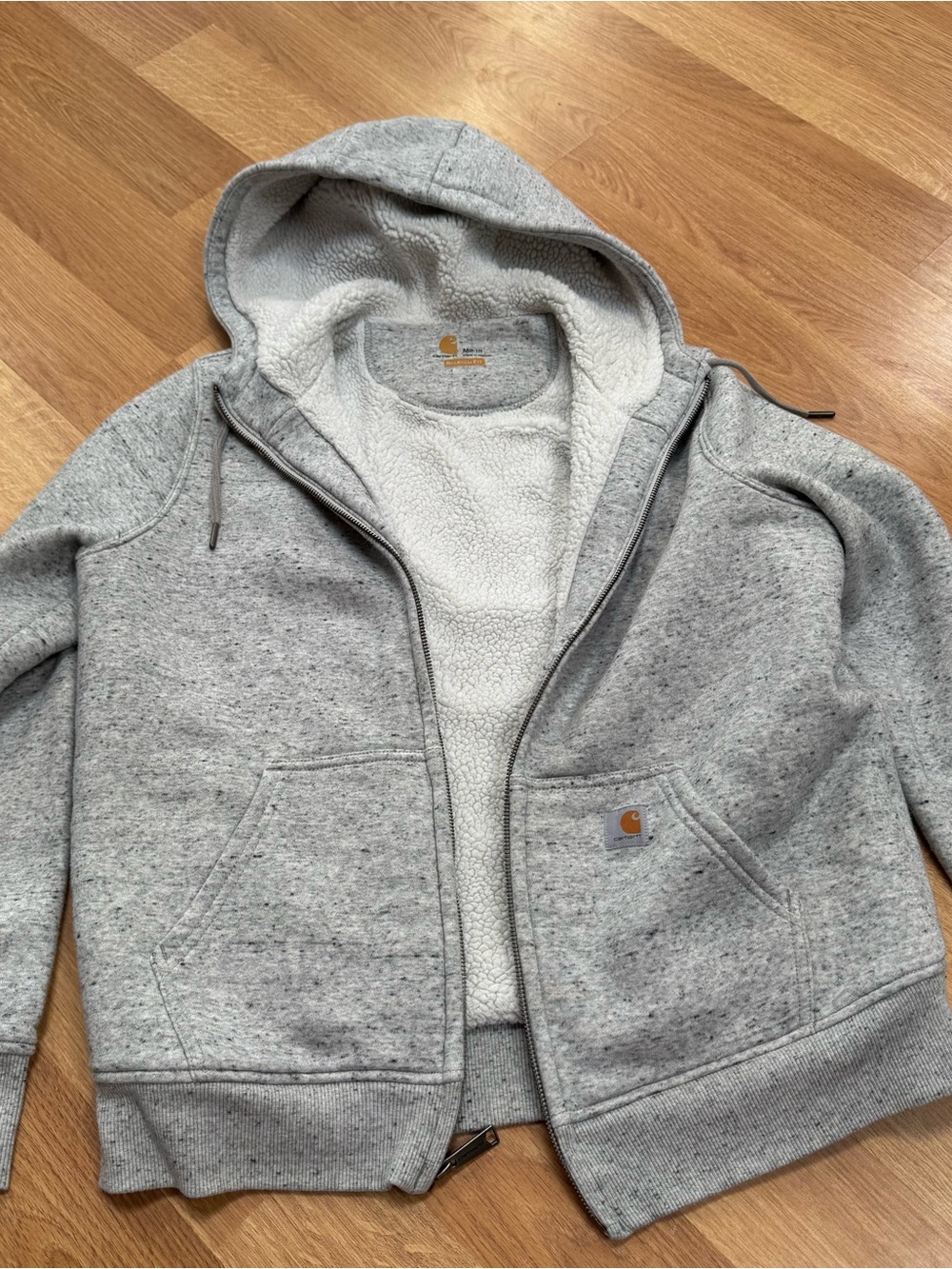 Carhartt Heather Gray Sherpa-Lined Zip Hoodie